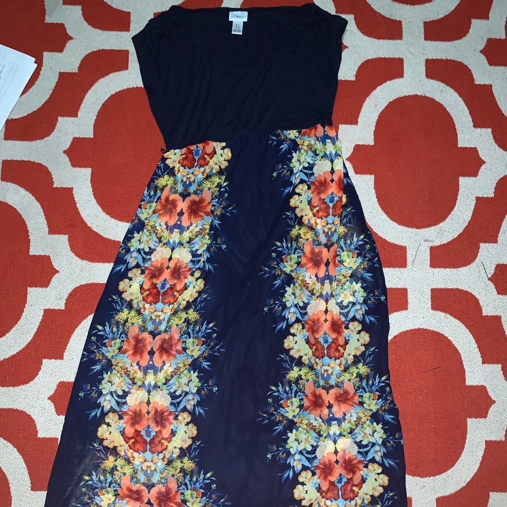 Blue maxi maternity dress